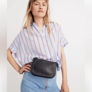 Madewell Bag - The Simple Pouch Belt Bag Black Leather